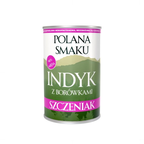 Polana Smaku karma mokra Indyk z borówkami dla szczeniąt 400g