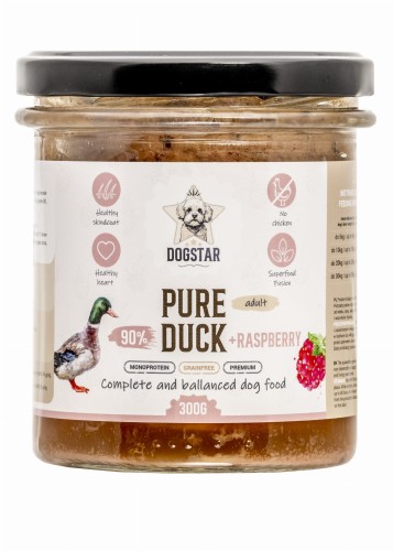 DOGSTAR karma mokra kaczka z maliną i marchewką 300g