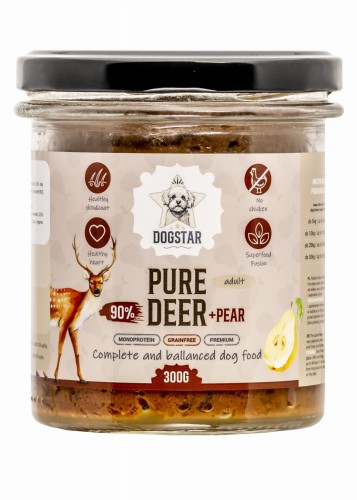 DOGSTAR karma mokra jeleń z gruszką i żurawiną 300g
