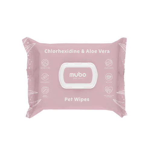 Mubo Chlorhexidine & Aloe Vera Pet Wipes chusteczki z chlorheksydyną i aloesem dla psa 40 szt