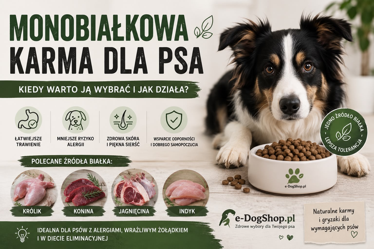 Monobiałkowa karma dla psa – kiedy warto ją wybrać i jak działa?