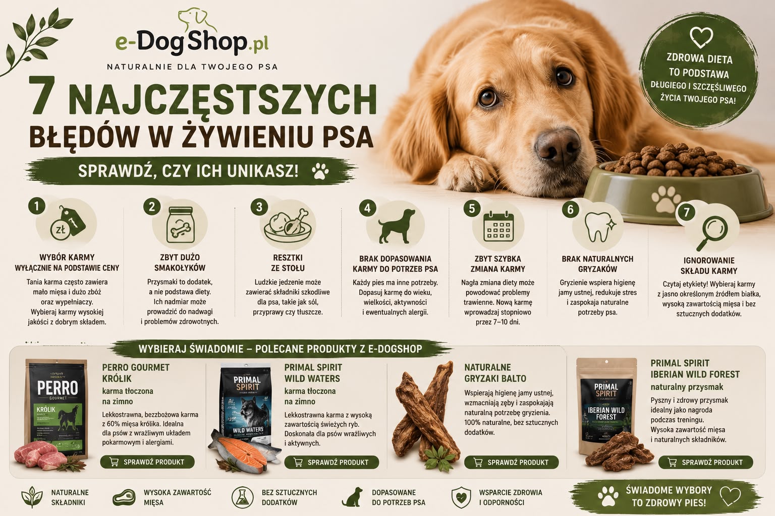 7 najczęstszych błędów w żywieniu psa – jak ich uniknąć?