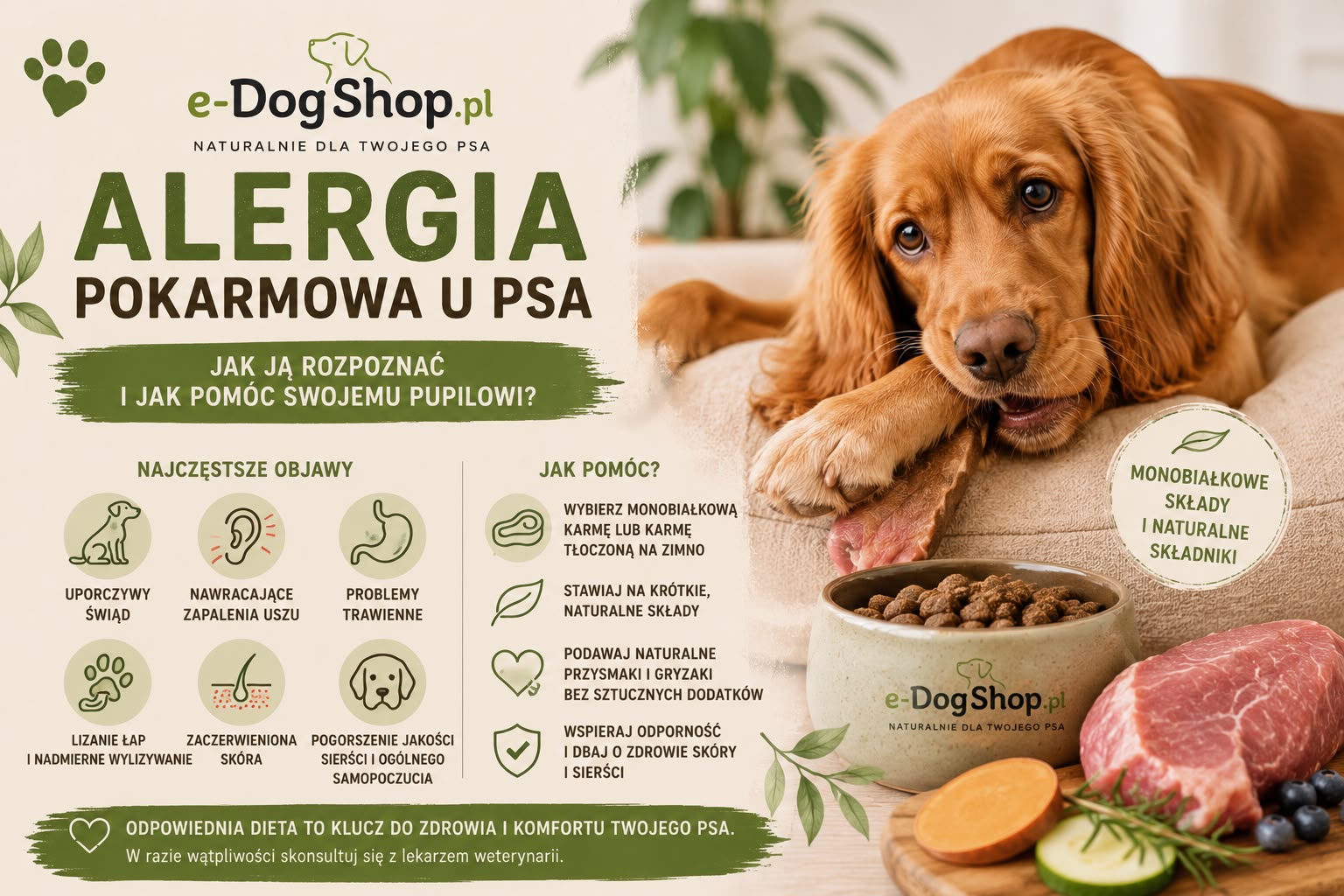 Alergia pokarmowa u psa – objawy, dieta i odpowiednia karma
