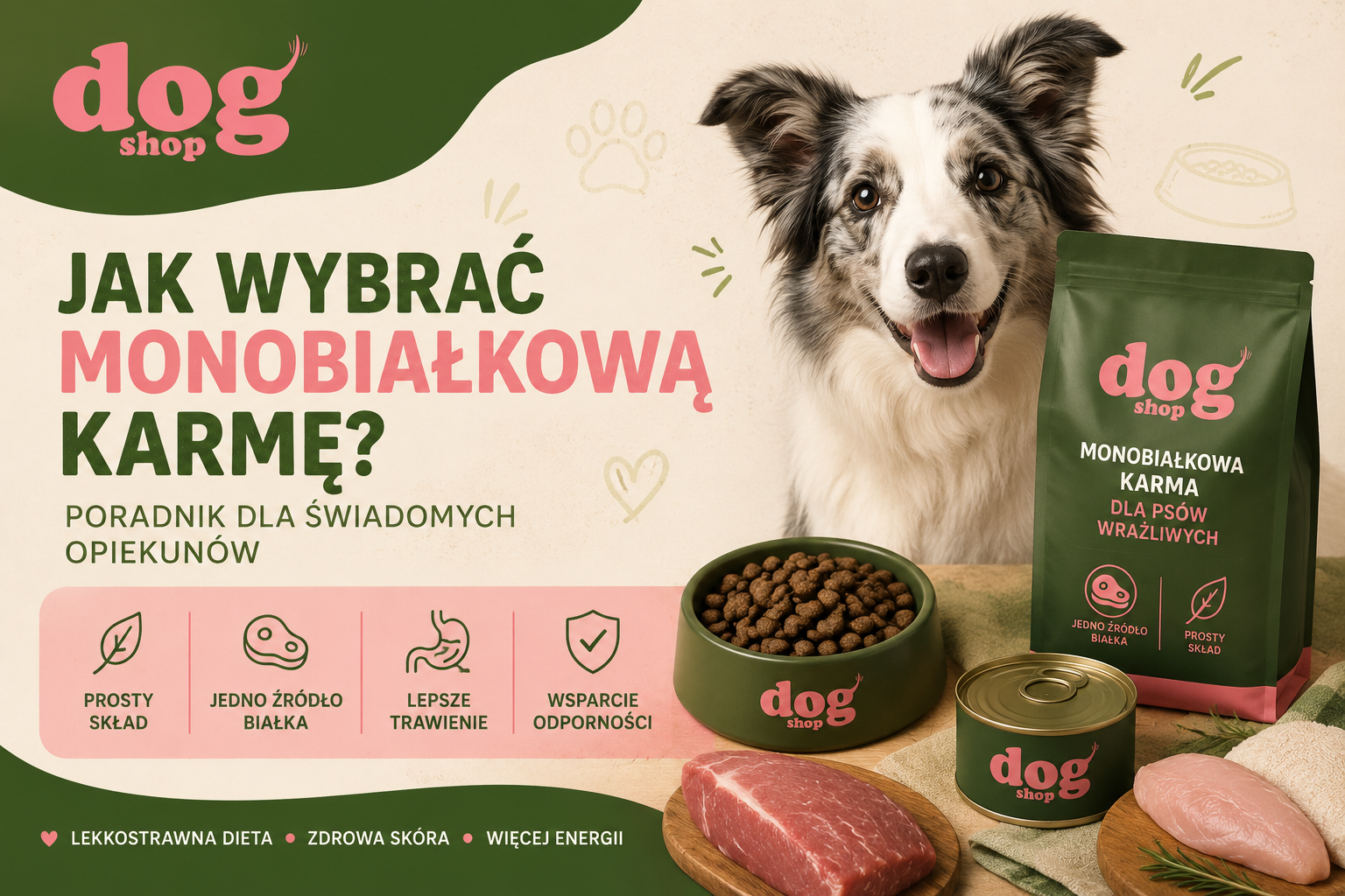 Jak wybrać monobiałkową karmę dla psa? Kompletny poradnik dla opiekunów